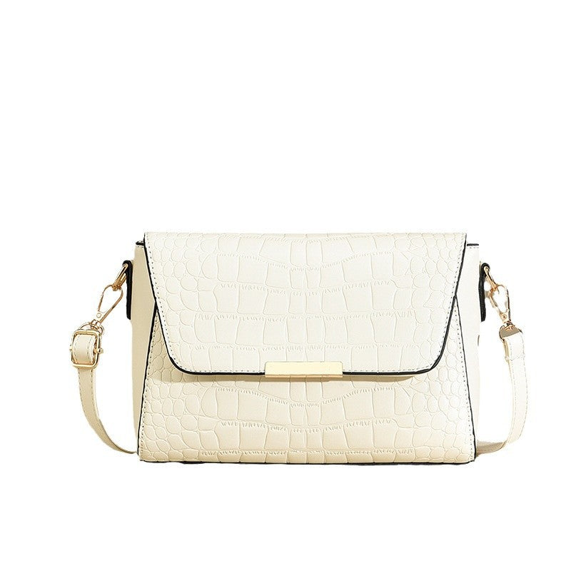Elegant Ivory Textured Crossbody Bag