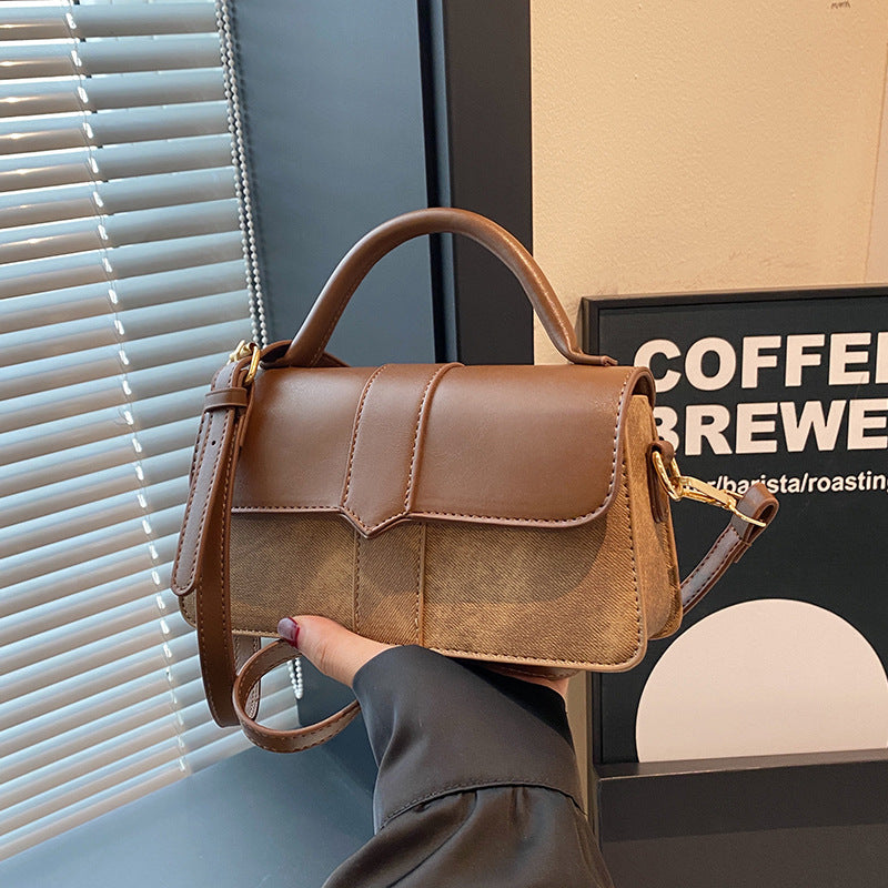 Luxury Two-Tone Coffee & Black Crossbody Bag