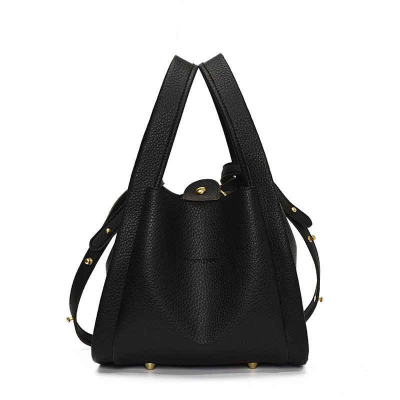 Luxe Black Bucket Bag