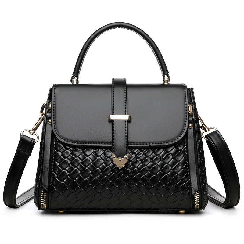 Chic Creamy Structured Top-Handle Crossbody Satchel with Flap Closure
