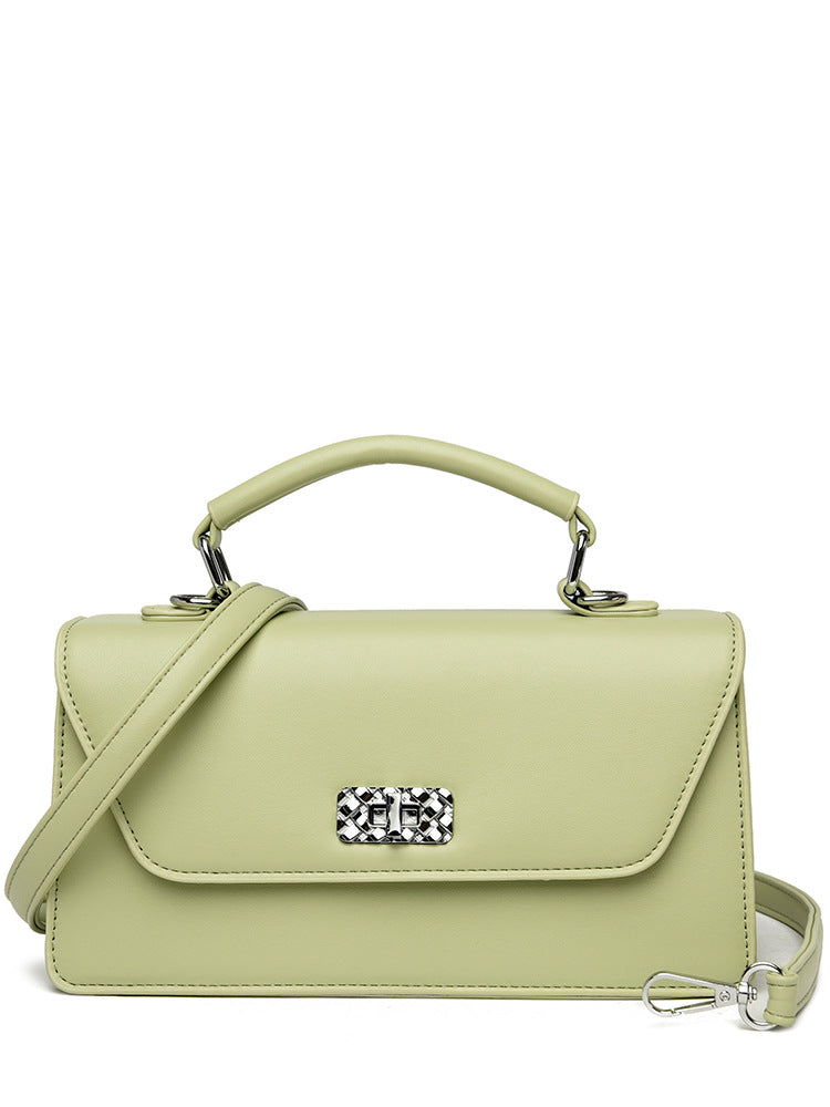 Pastel Green Top-Handle Crossbody bag: Sling Bag with Metallic Lock