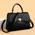 Quilted Maroon Top-Handle Crossbody Handbag