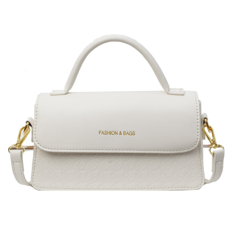 Elegant White Mini Crossbody Bag with Flap Closure