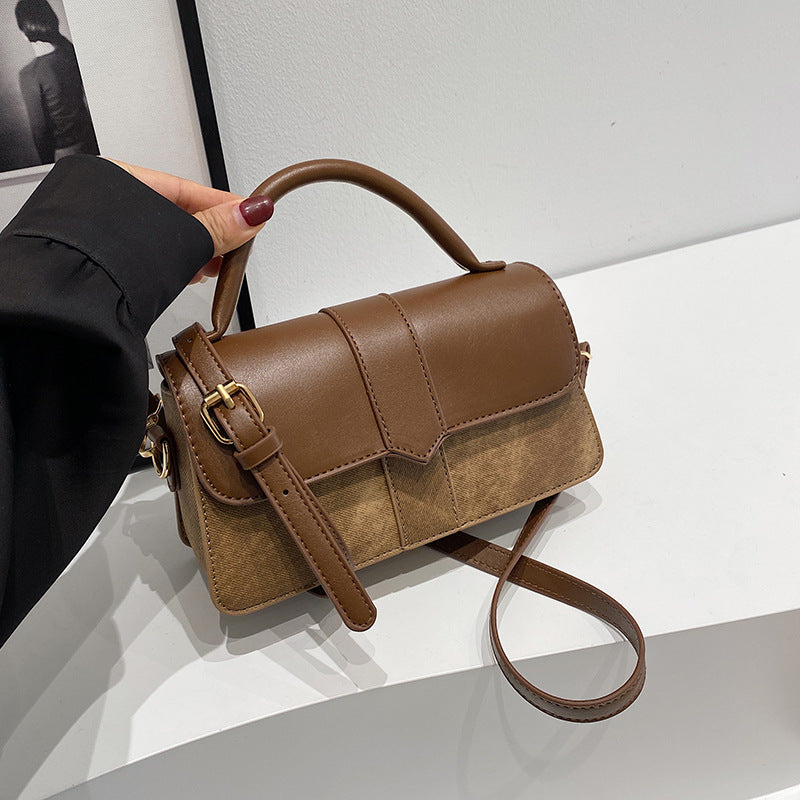 Luxury Two-Tone Coffee & Black Crossbody Bag