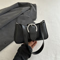 Elegant Silver Metallic Shoulder Bag with Buckle