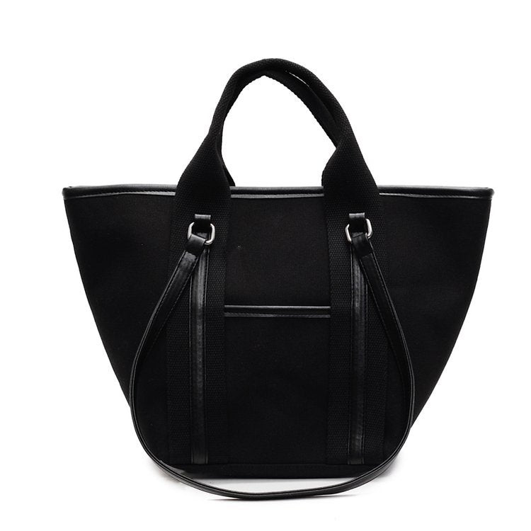 Casual Canvas Tote Bag with Dual Handles and Shoulder Strap