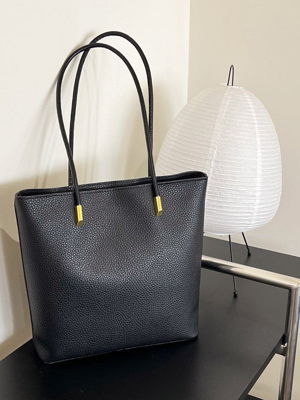 Minimalist Cream Tote Bag with Long Shoulder Straps