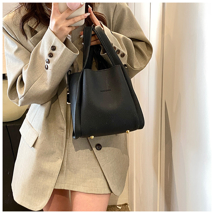 Luxe Black Bucket Bag