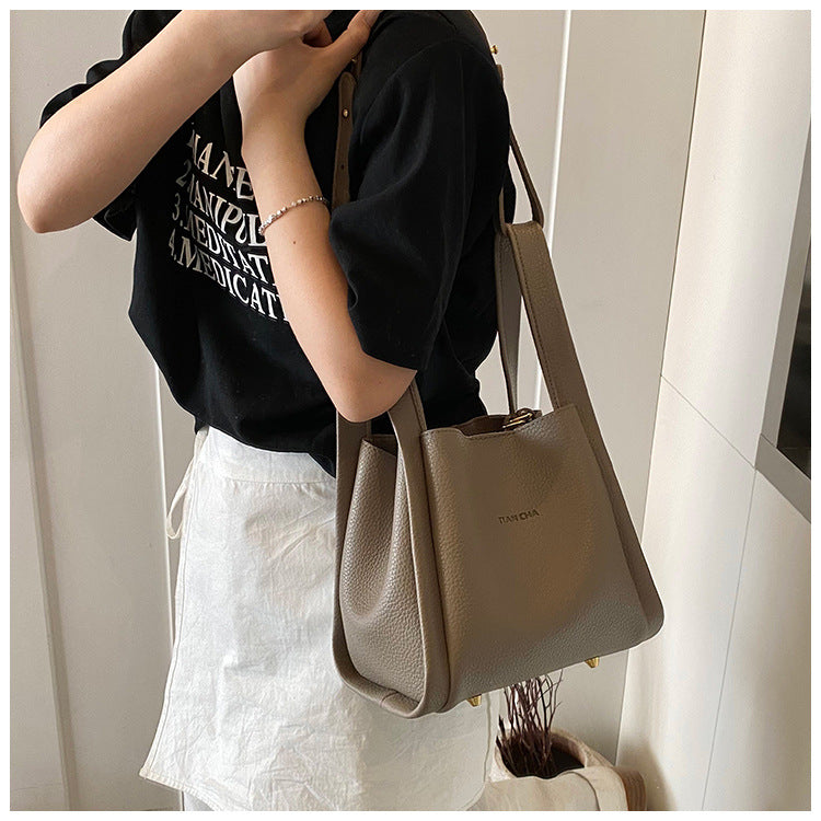 Modern Taupe Bucket Bag