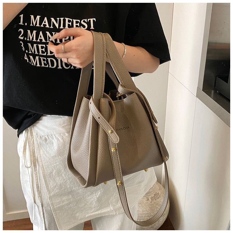 Modern Taupe Bucket Bag