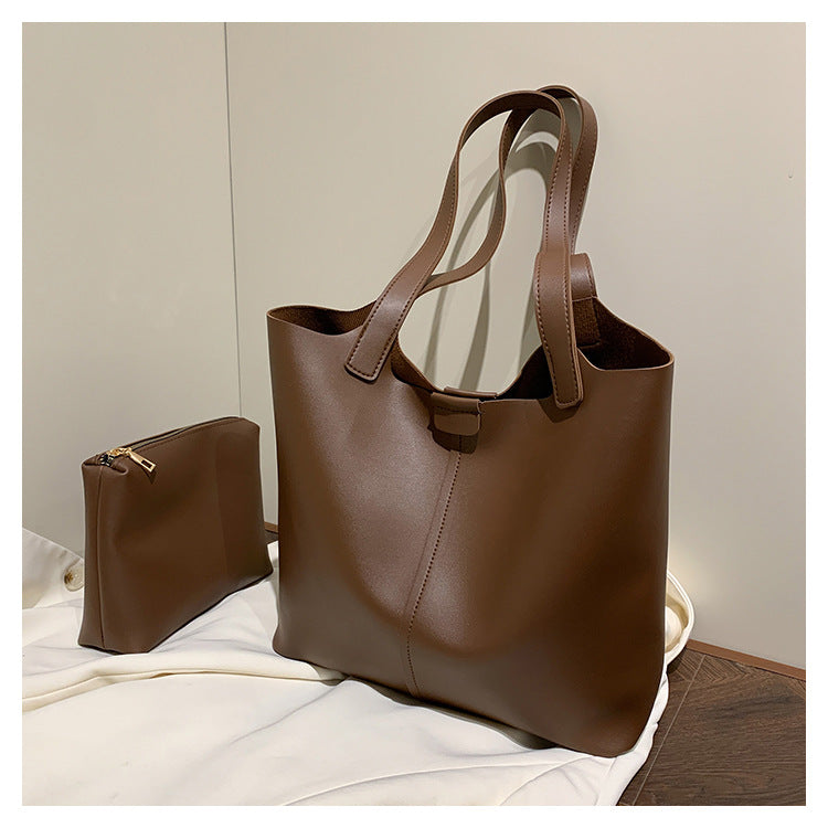 Classic Black Tote Bag with Inner Pouch – Minimalist & Spacious