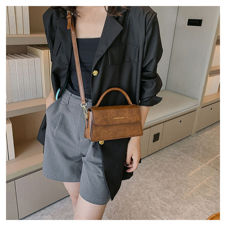 Classic Brown Mini Crossbody Bag with Flap Closure