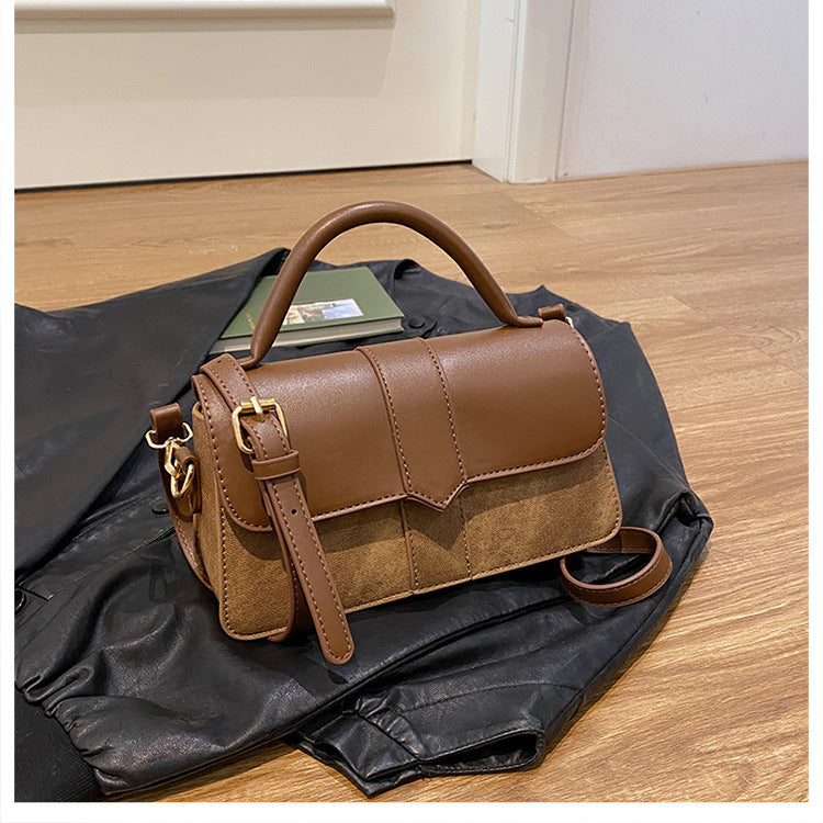 Luxury Two-Tone Coffee & Black Crossbody Bag