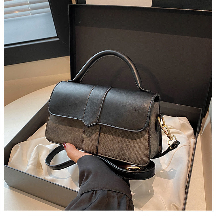 Luxury Two-Tone Coffee & Black Crossbody Bag