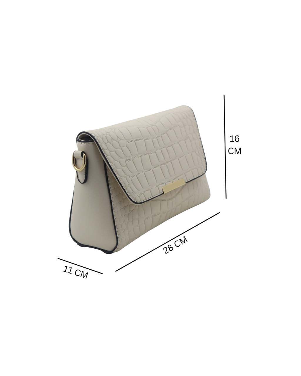 Elegant Ivory Textured Crossbody Bag
