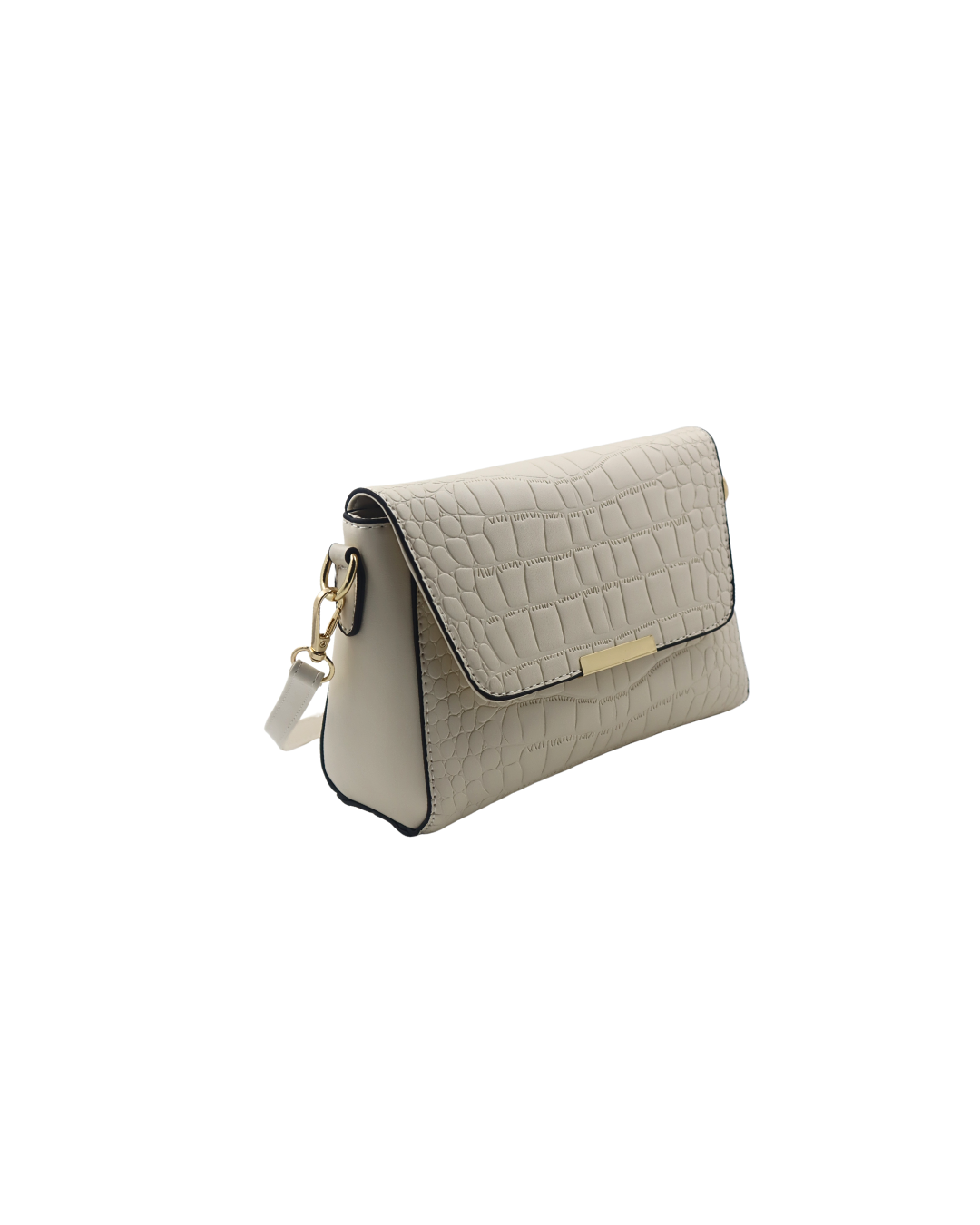 Elegant Ivory Textured Crossbody Bag
