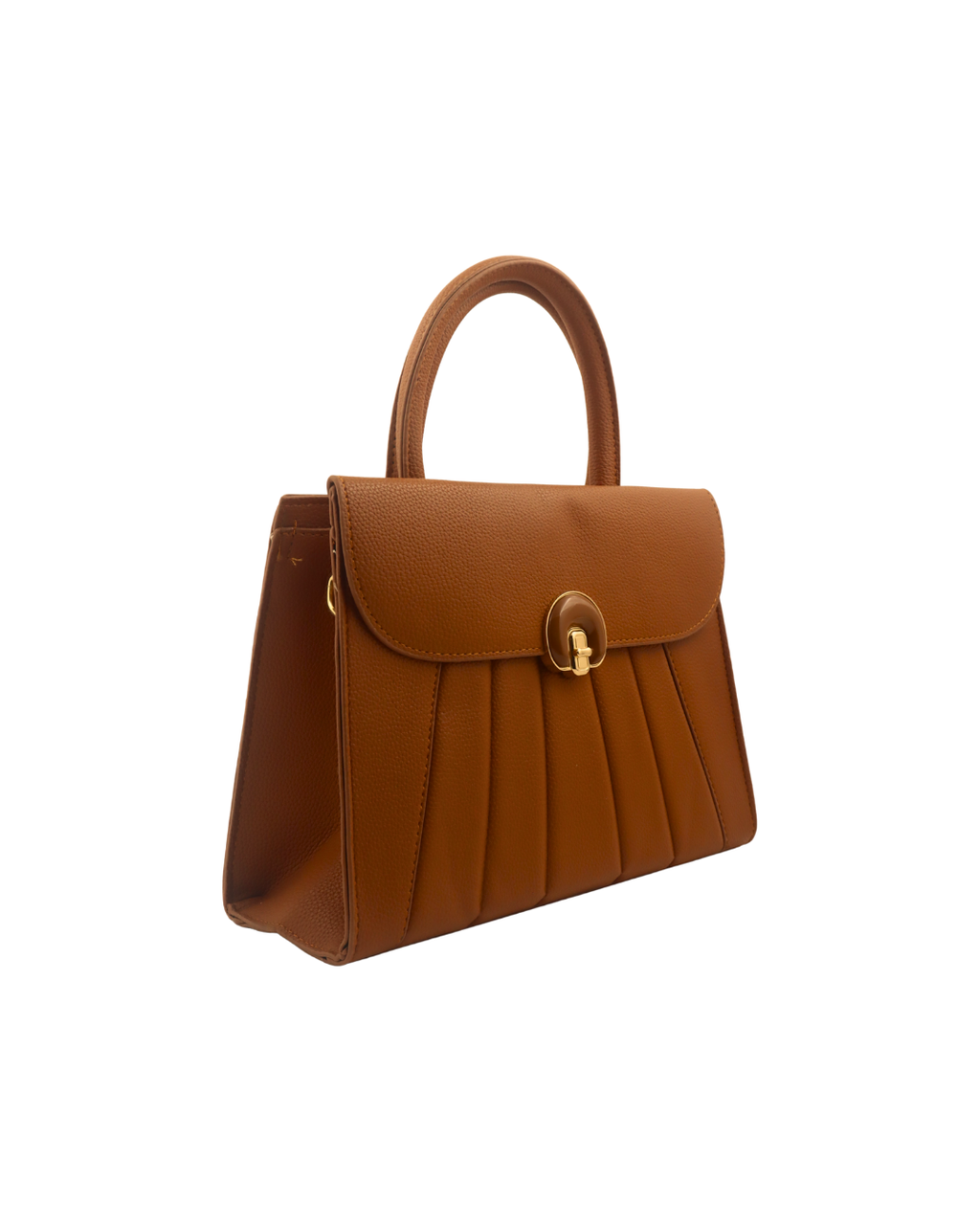 Lunaria Tan – Pleated Luxe Satchel