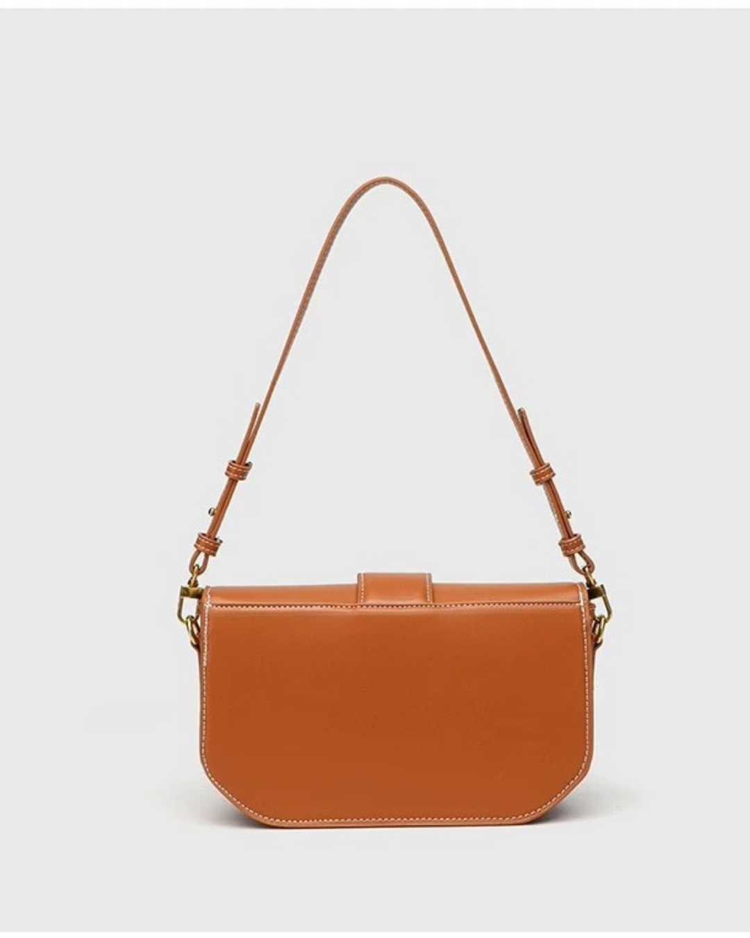 Cognac Lock Luxe – Convertible Shoulder Bag
