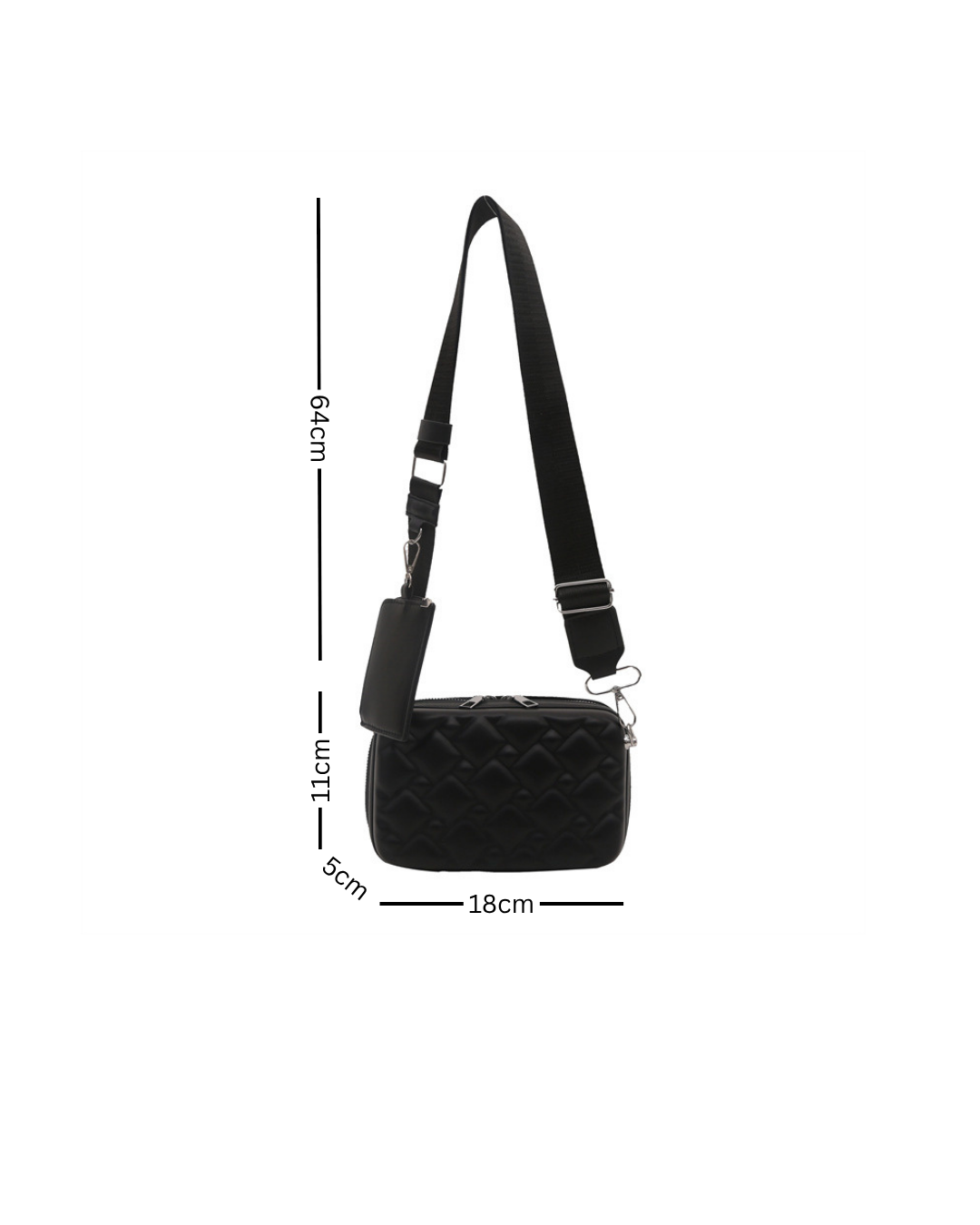Noir Pixel – Quilted Utility Crossbody