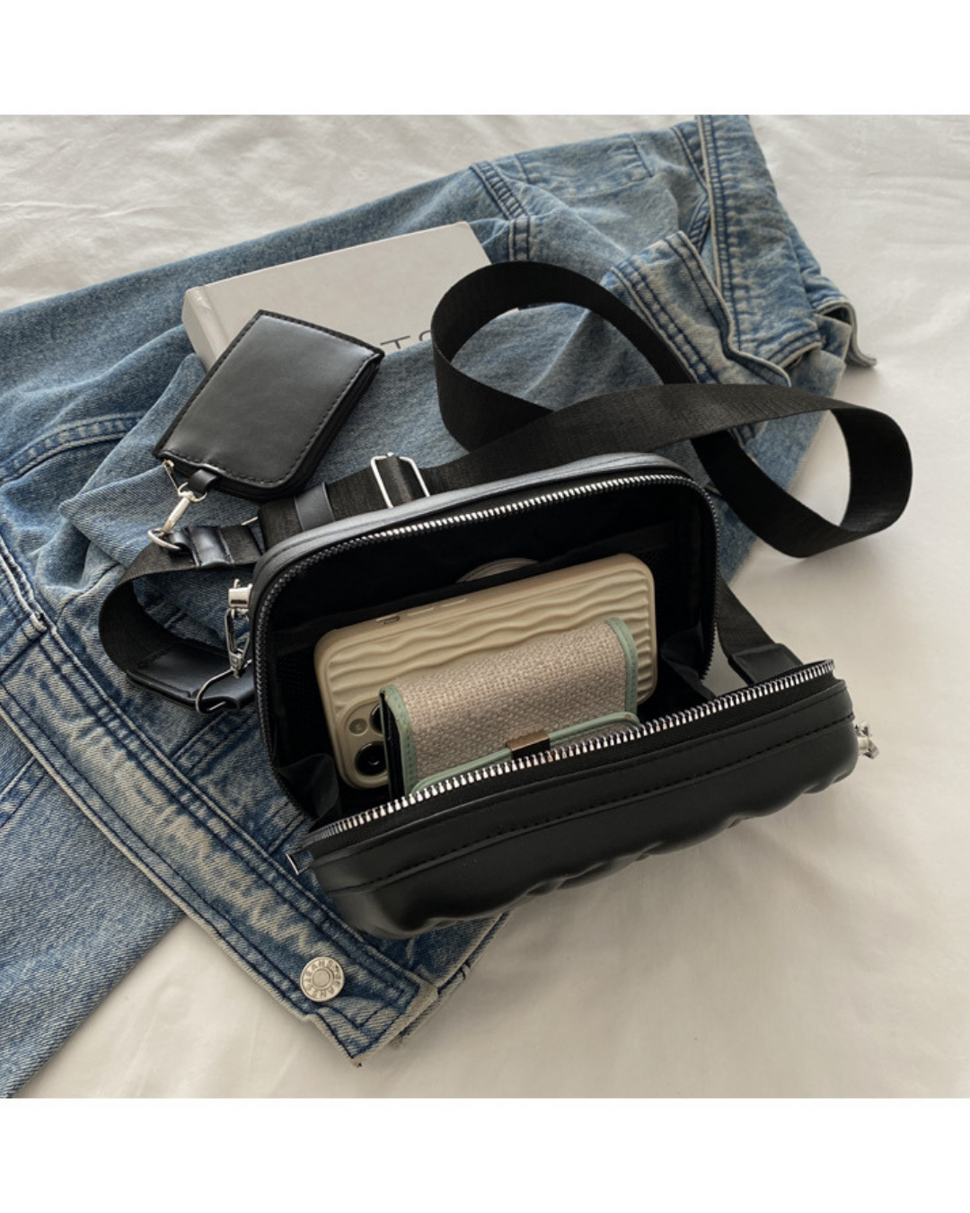 Noir Pixel – Quilted Utility Crossbody