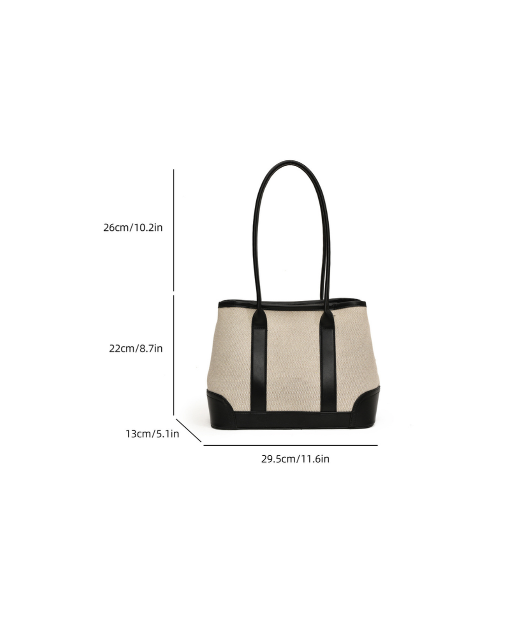 Elysian Edge – Canvas Leather Contrast Tote