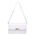 Multicolor Geometric Pattern Shoulder Bag with Decorative Chain Strap