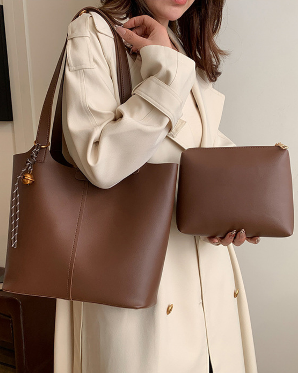 Mocha Luxe Tote Bag Set