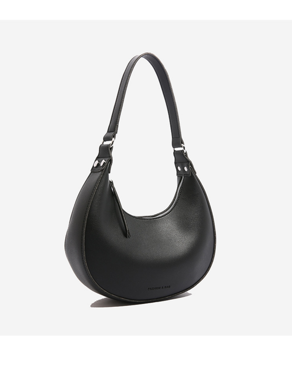 Crescent Chic Black Shoulder Bag