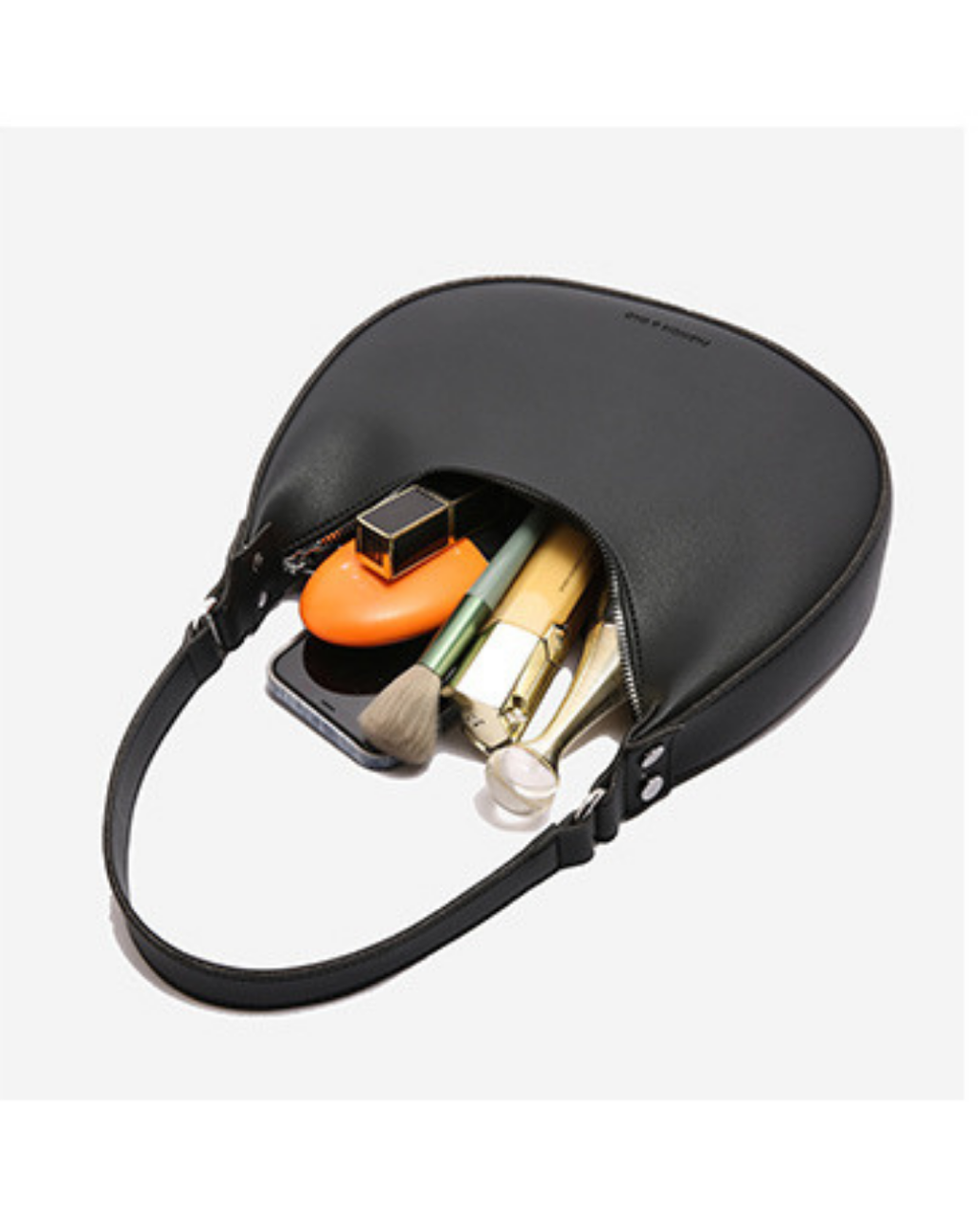 Crescent Chic Black Shoulder Bag