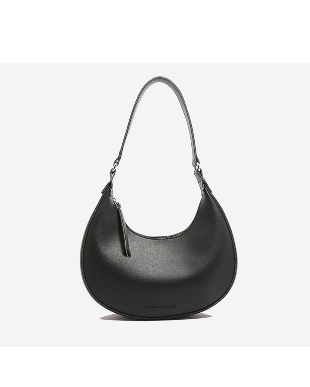 Crescent Chic Black Shoulder Bag