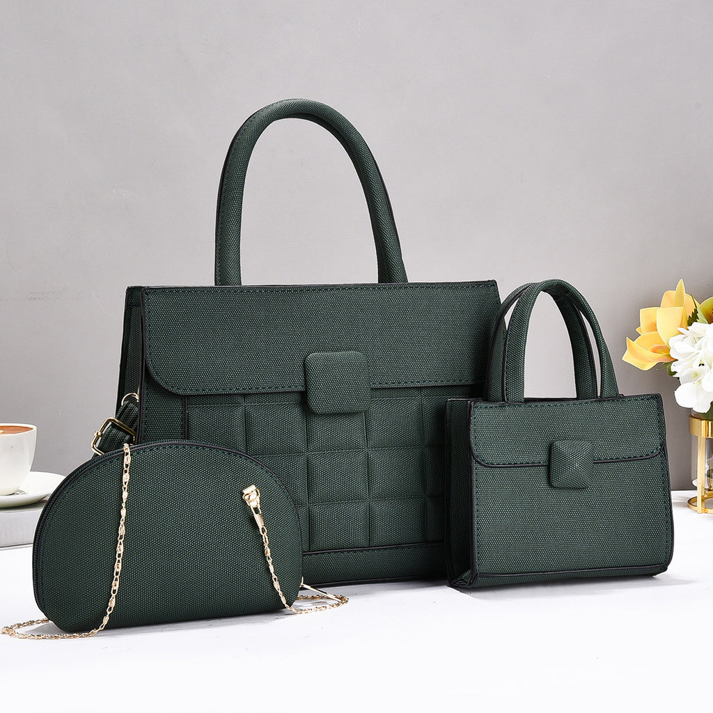 Elegant Beige Tote Bag with Sling & Mini Handbag