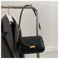 Elegant Mini Shoulder Bag with Gold-Tone Accent – Chic & Minimalist