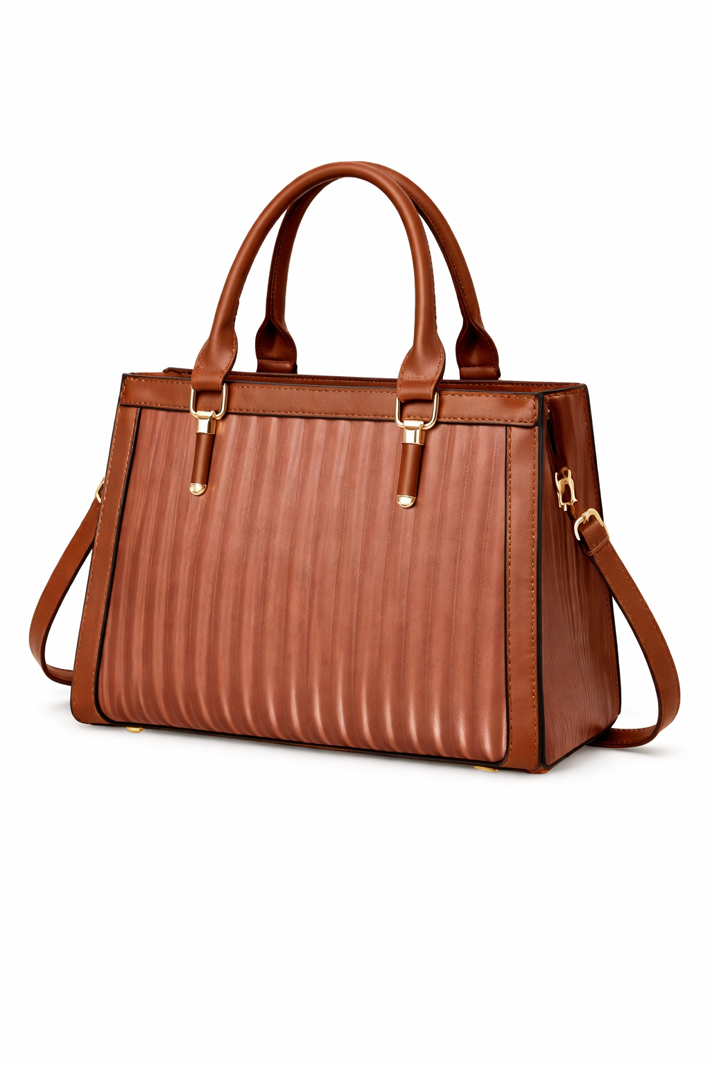Elegant Brown Tote Bag with Matching Wallet