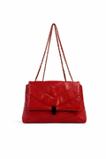Elegance Cherry Red Quilted Chain Bag