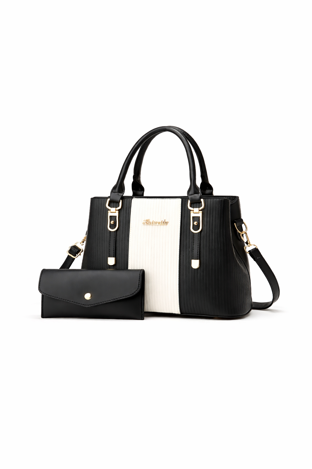 Classic Black & Sophisticated Two-Tone Handbag
