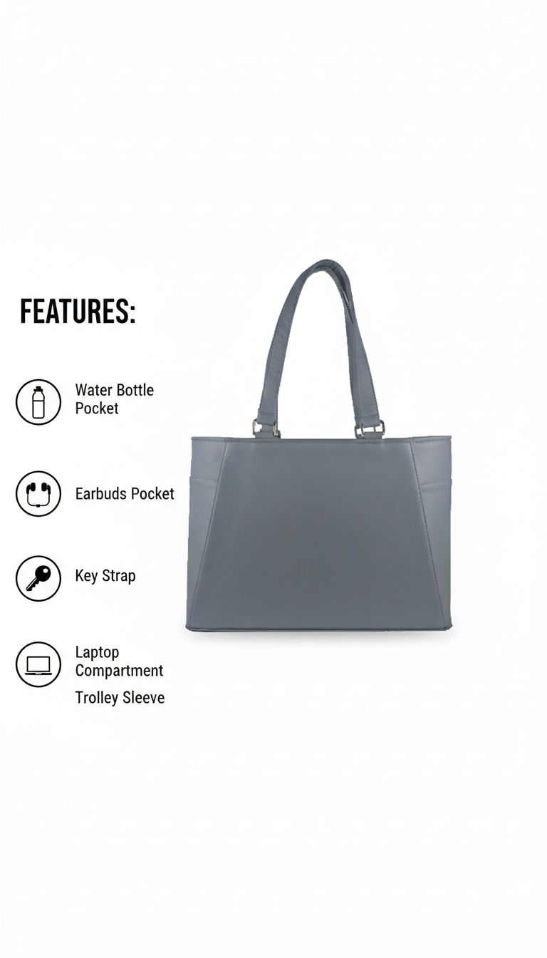 Premium Matte Grey Office Tote Bag