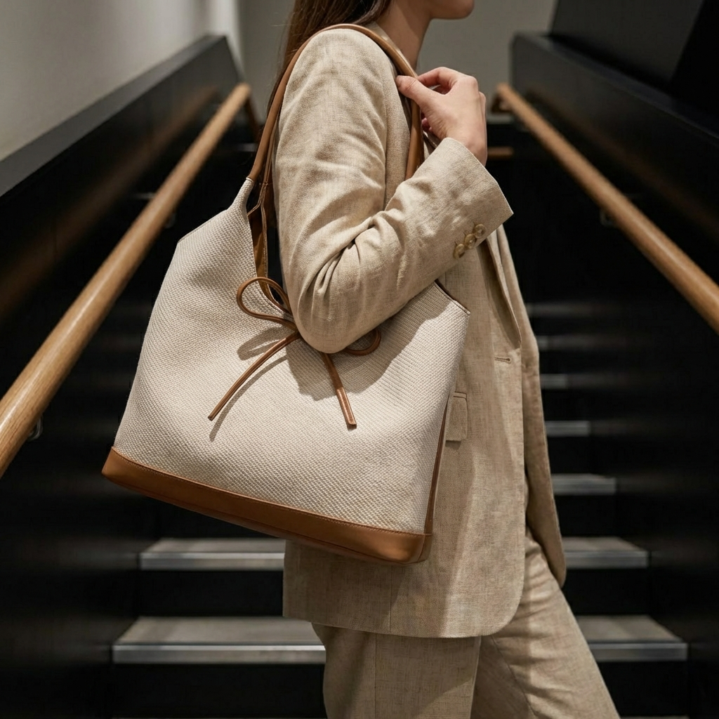 Ivory Textured Everyday Tote bag