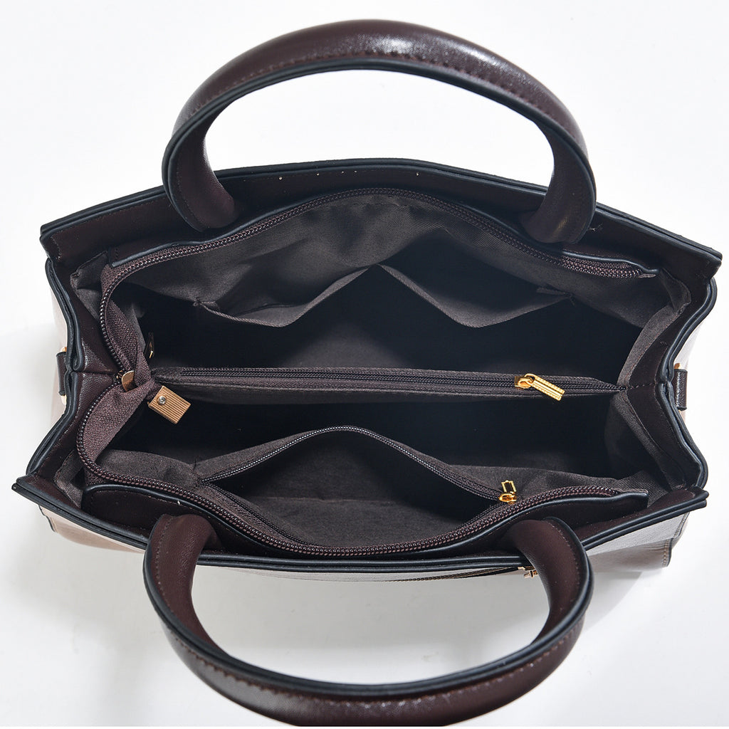 Classic Red Structured Handbag Set with Matching Wallets