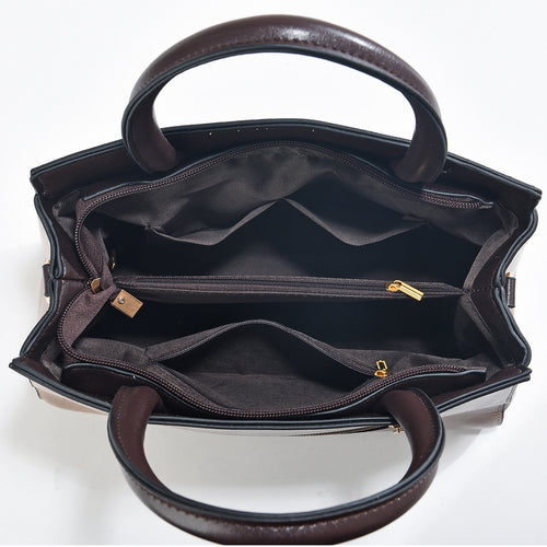 Classic Red Structured Handbag Set with Matching Wallets