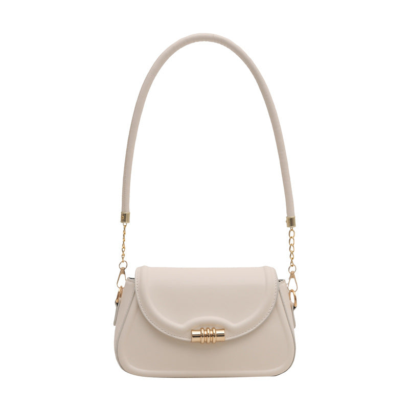 Elegant Mini Shoulder Bag with Gold-Tone Accent – Chic & Minimalist